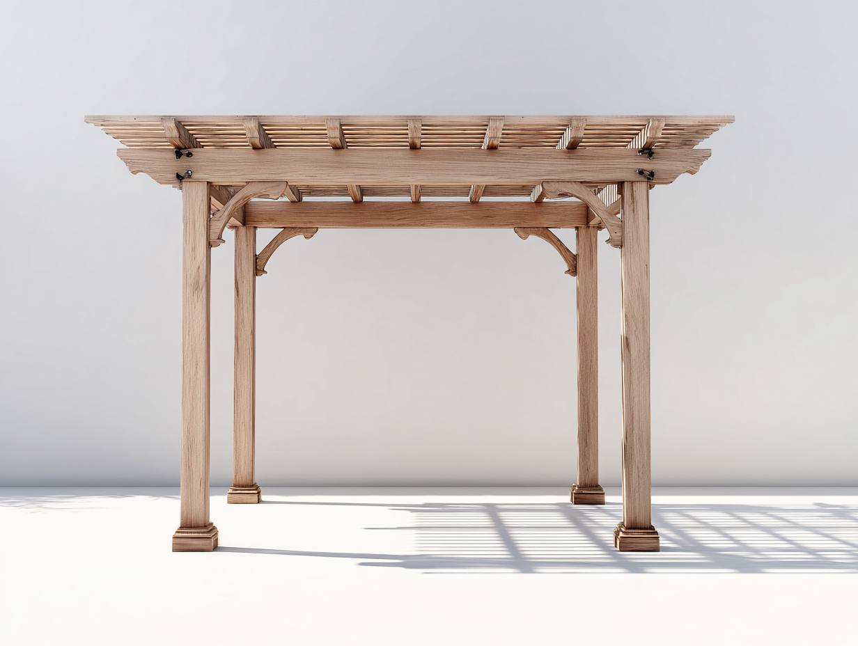 Pérgola de jardín de madera 300x250x220 cm - marrón - diseño clásico para exterior-Laviagahome