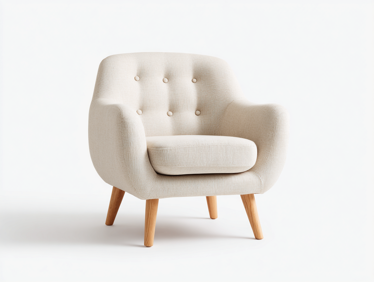 Sillones tapizados 82x76x86 cm - beige-marrón - diseño acolchado para salón-Laviagahome