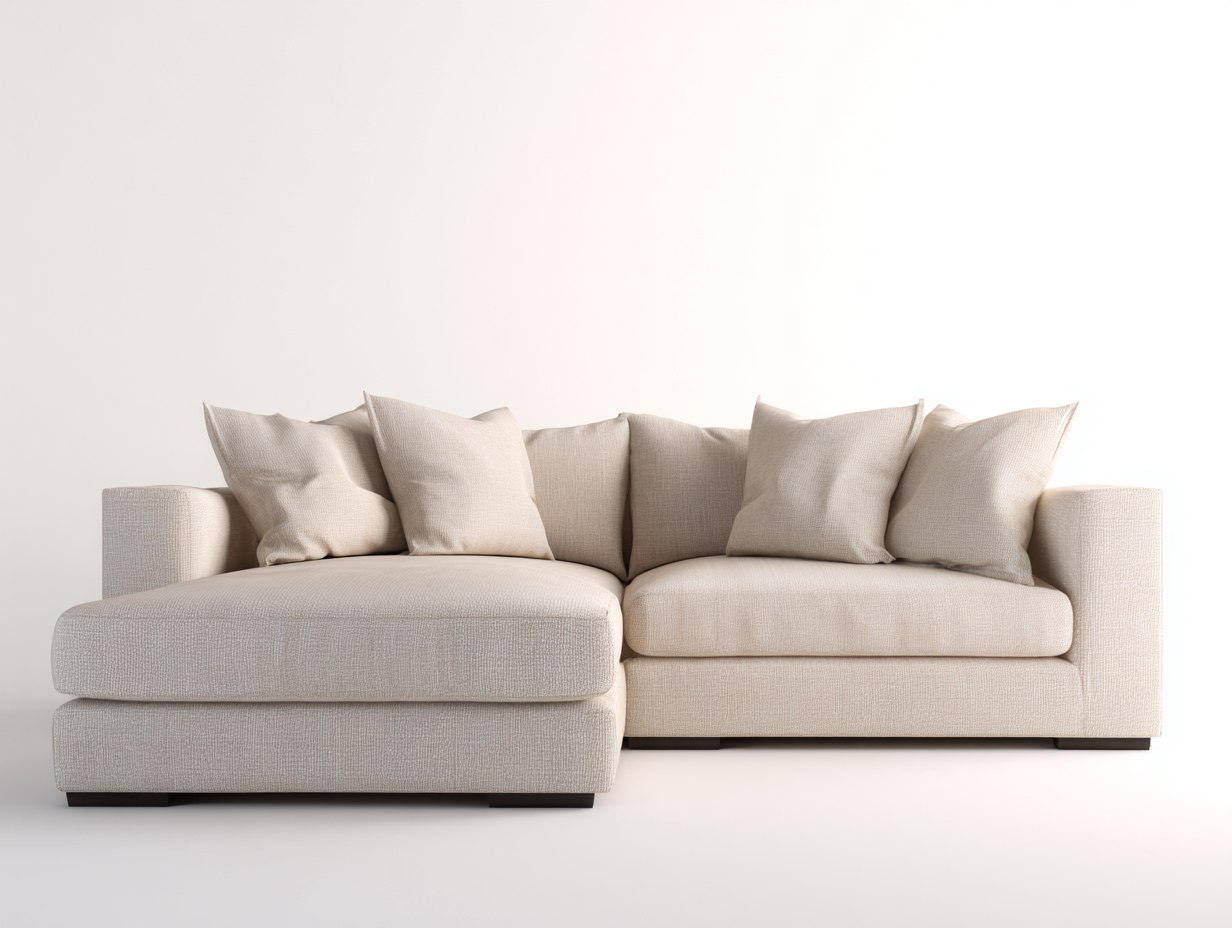 Sofás de esquina tapizados de tela 280x175x78 cm - beige y marrón oscuro - diseño moderno con chaise longue-Laviagahome