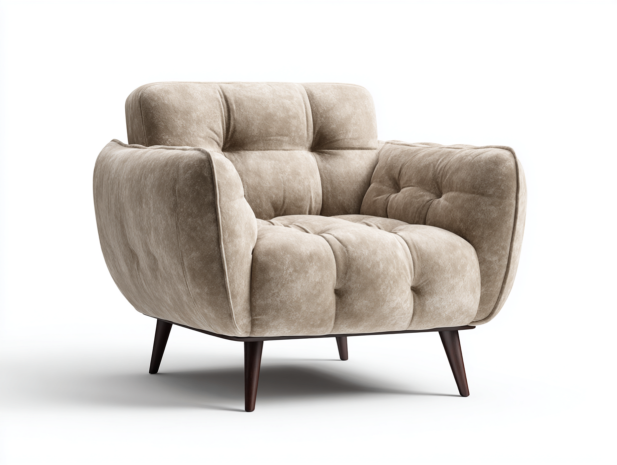 Sillones tela acolchada 92x88x84 cm beige y marrón - diseño elegante-Laviagahome