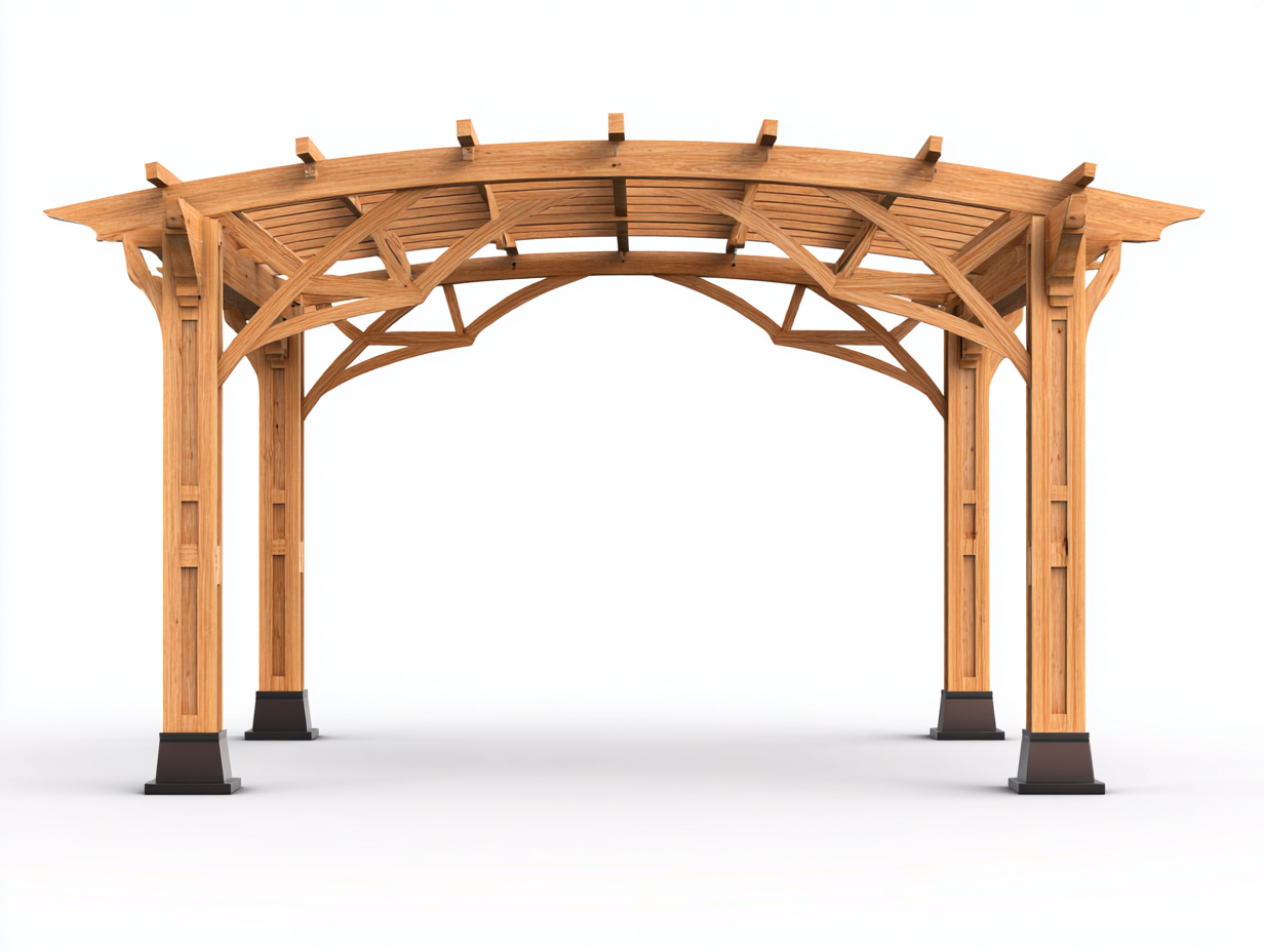 Pérgola de jardín madera 450x350x320 cm marrón - diseño rústico-Laviagahome
