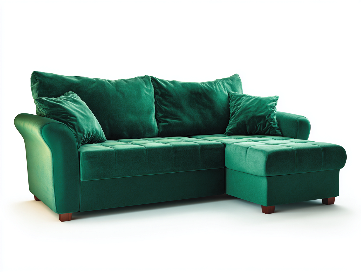 Sofás de esquina terciopelo 230x155x88 cm verde - diseño moderno-Laviagahome