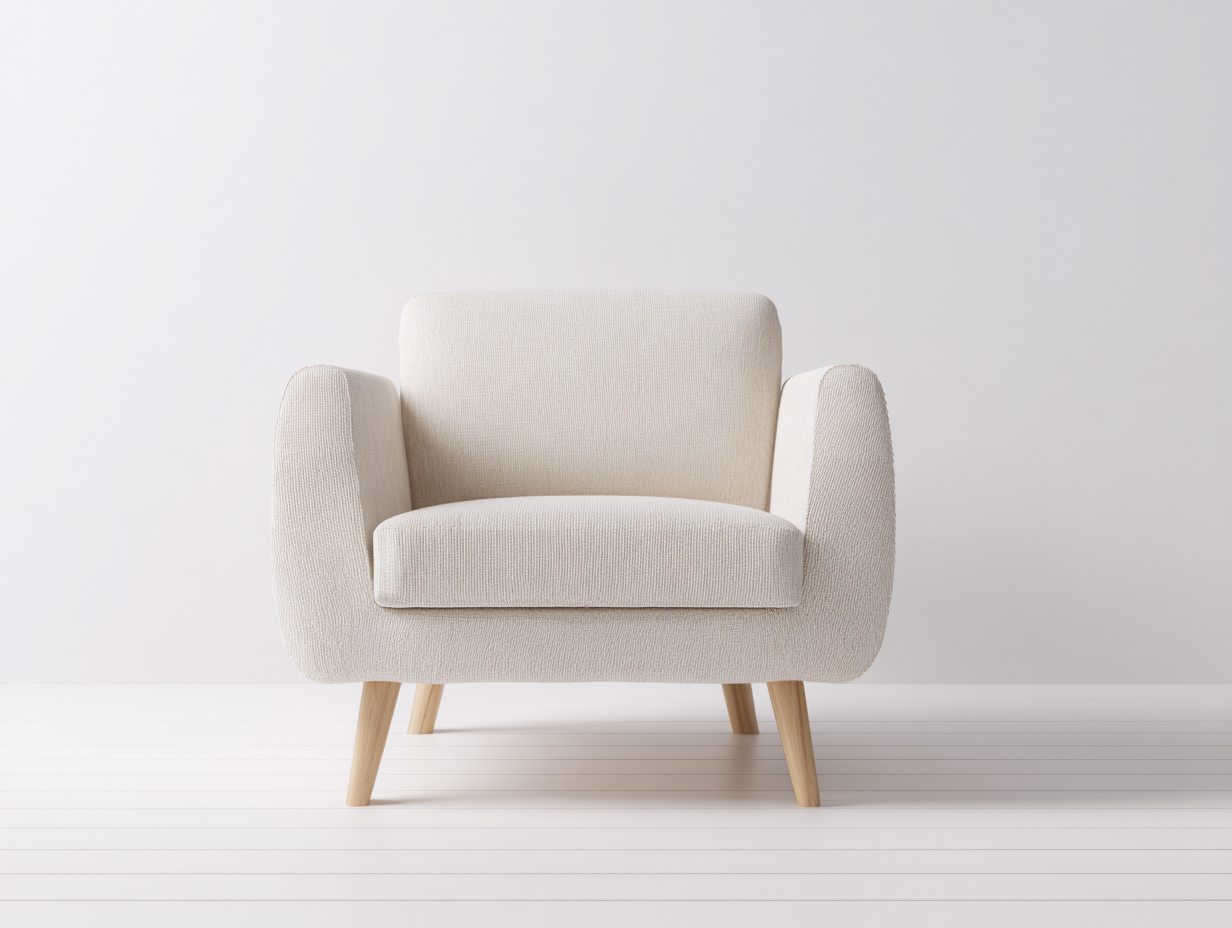 Sillones tapizados de tela 80x72x82 cm - beige-marrón - diseño moderno para salón-Laviagahome