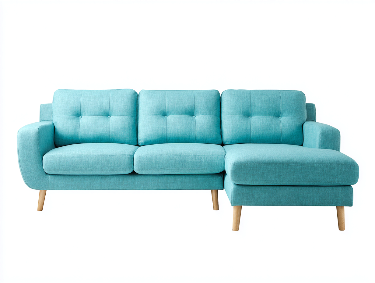 Sofás de esquina tela 240x158x86 cm azul claro - estilo escandinavo-Laviagahome