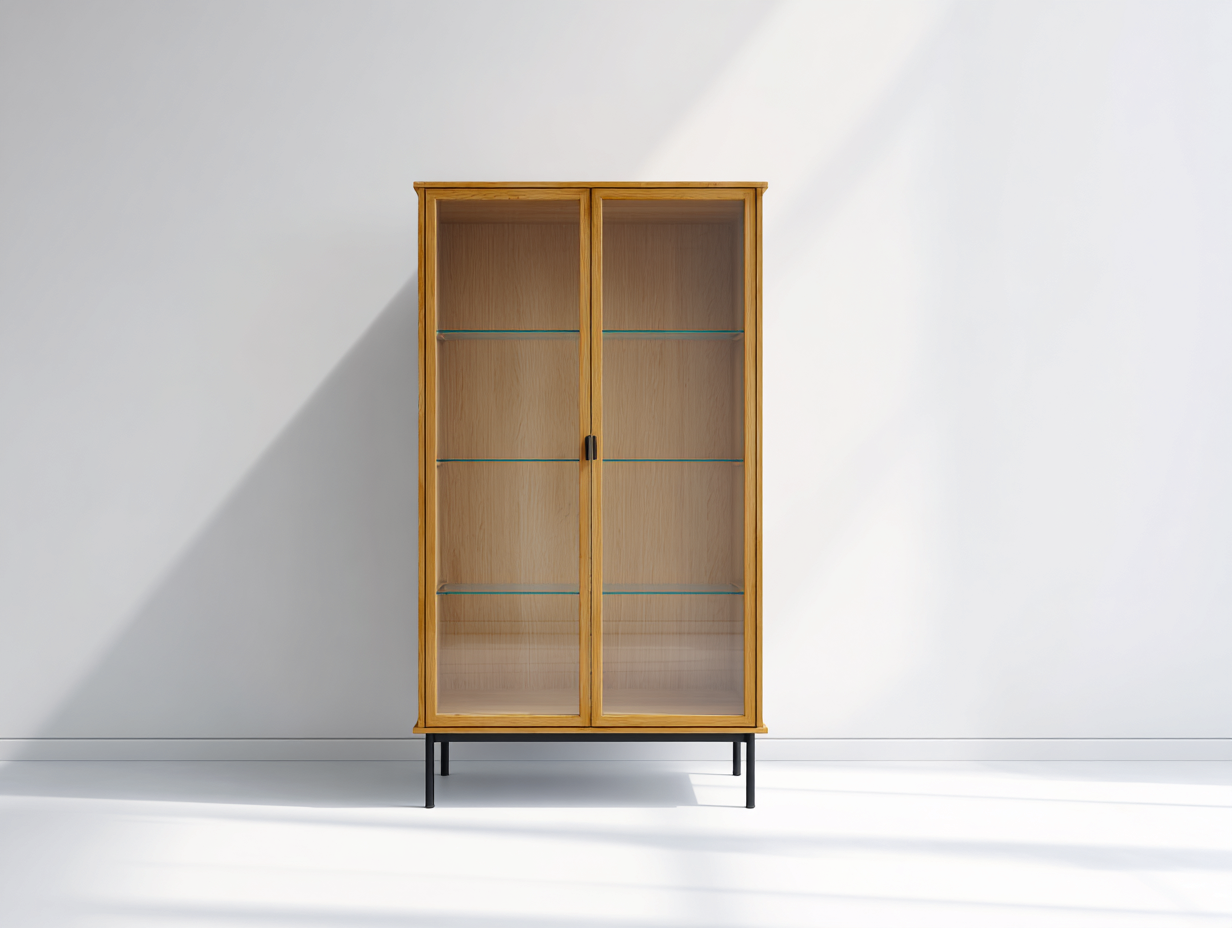 Vitrinas madera y vidrio 90x40x180 cm marrón y negro - diseño moderno-Laviagahome