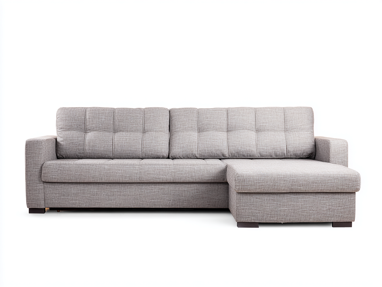 Sofá de esquina 235x150x86 cm - tela gris topo - estilo moderno con chaise longue-Milaiohouse