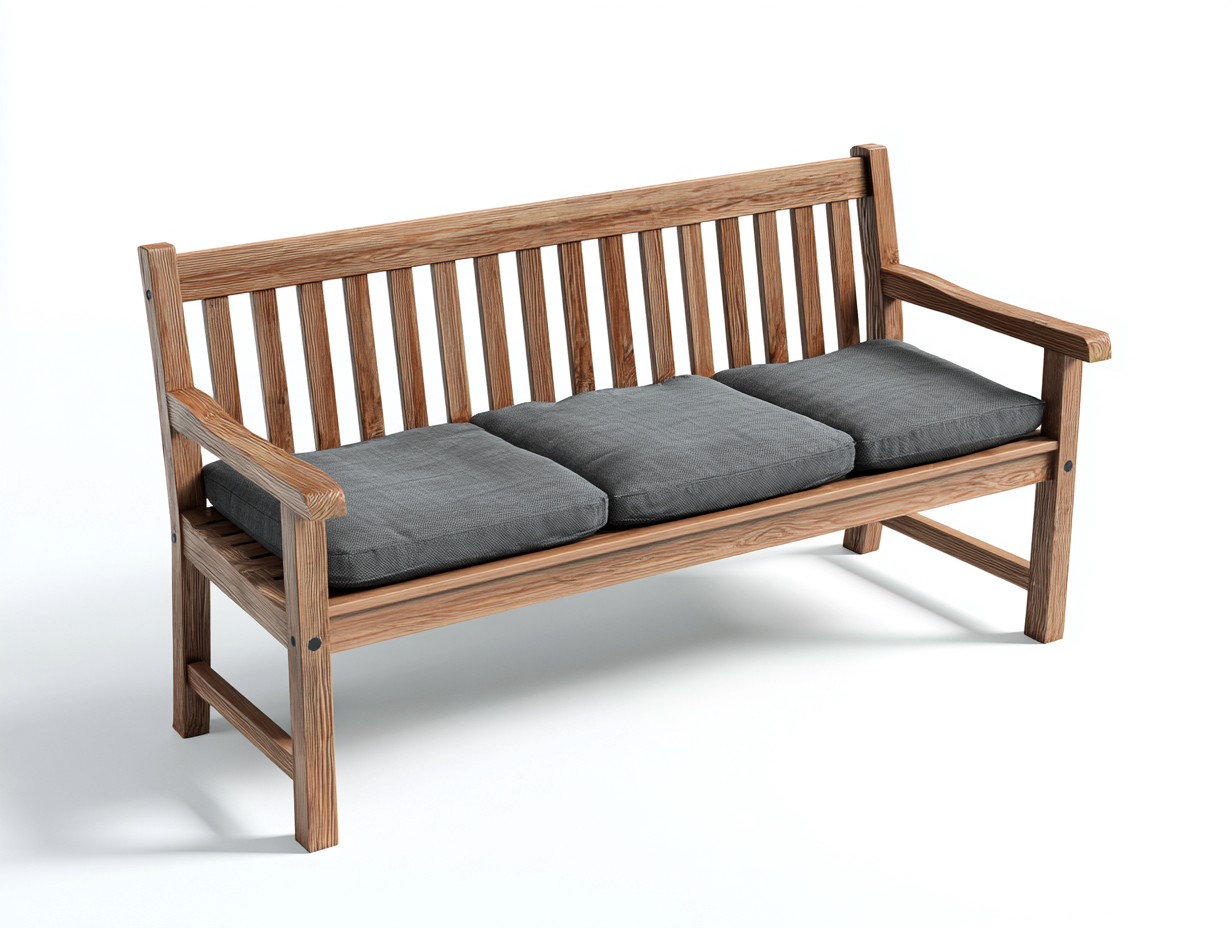 Bancos de jardín de madera maciza con reposabrazos 165x62x88 cm - Natural-Gris - Diseño rústico-Milaiohouse