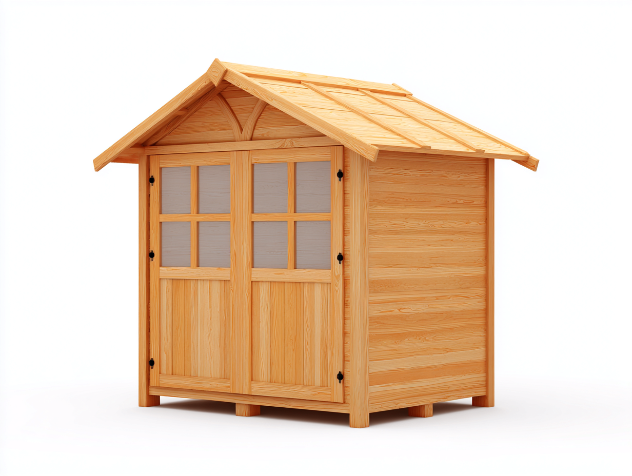 Casetas de jardín de madera 185x160x210 cm marrón - techo inclinado y diseño compacto-Milaiohouse