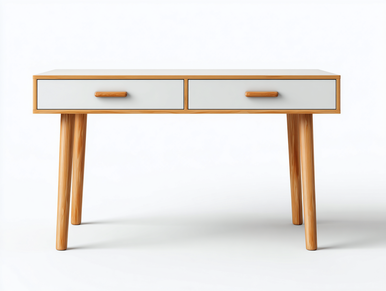 Mesas de oficina de madera 120x55x76 cm - madera natural-blanco - diseño moderno-Milaiohouse
