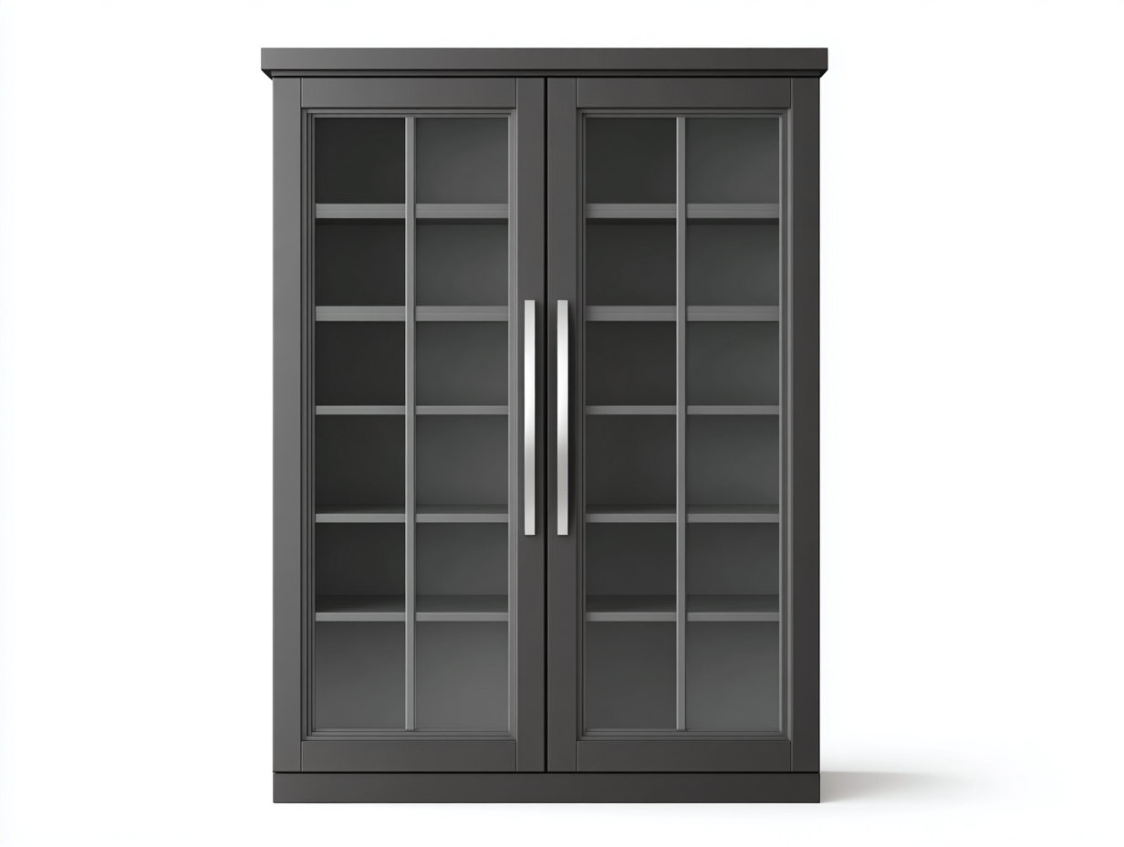 Vitrinas de madera y vidrio 105x40x180 cm - Gris - Diseño clásico moderno-Milaiohouse