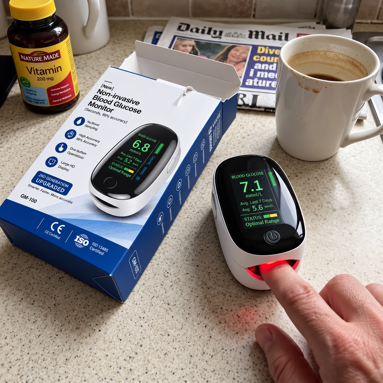 2026 Non-invasive blood glucose monitor—accuracy up to 99%