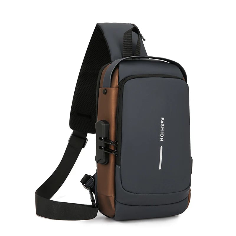 Anti-Theft Sling Bag (with RFID Blocking & Combination Lock) — Water-Resistant Design, Adjustable Strap, Multi-Pocket Storage