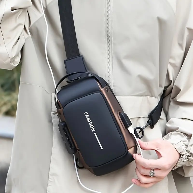 mens small motorcycle chest bag waterproof multifunctional anti theft shoulder bag with usb charging port details 1