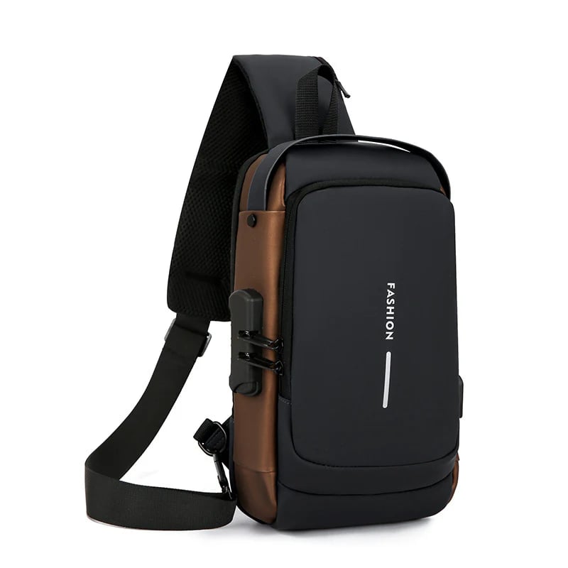 Anti-Theft Sling Bag (with RFID Blocking & Combination Lock) — Water-Resistant Design, Adjustable Strap, Multi-Pocket Storage