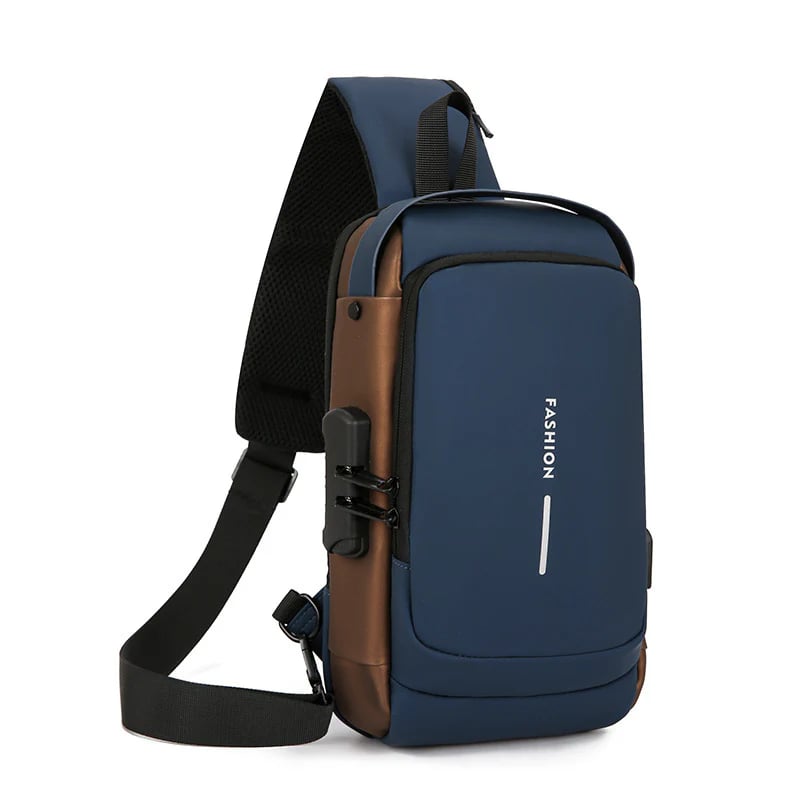 Anti-Theft Sling Bag (with RFID Blocking & Combination Lock) — Water-Resistant Design, Adjustable Strap, Multi-Pocket Storage