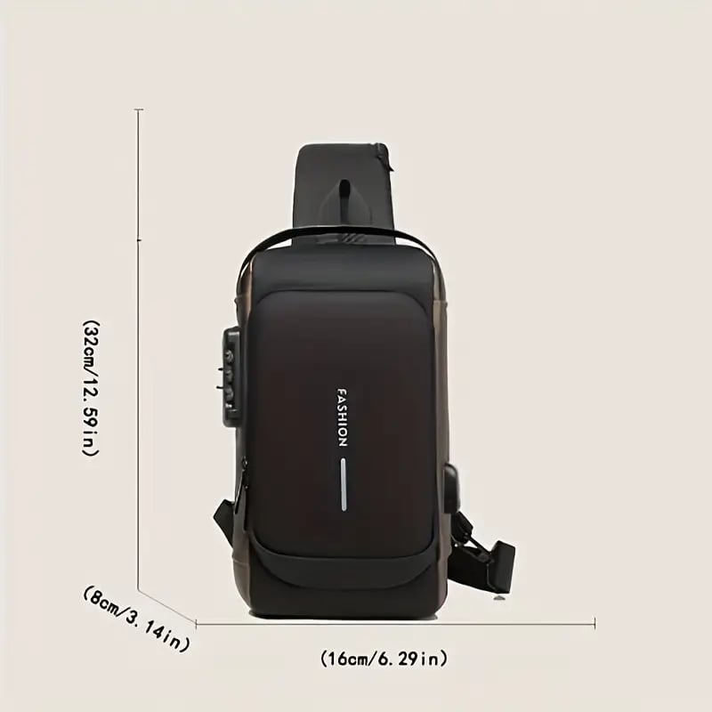 mens small motorcycle chest bag waterproof multifunctional anti theft shoulder bag with usb charging port details 0
