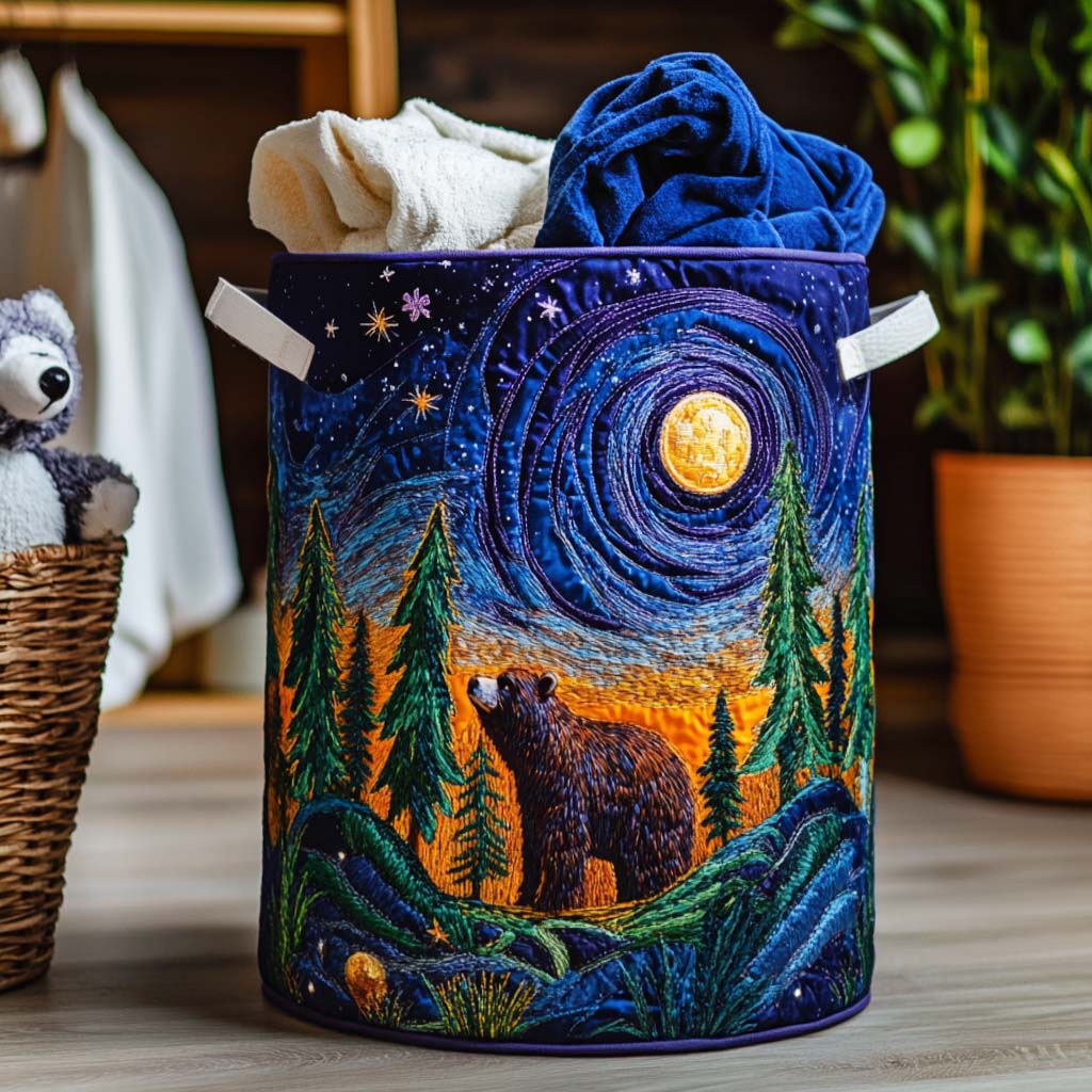 Bear Quilted Laundry Basket NCU0QN011