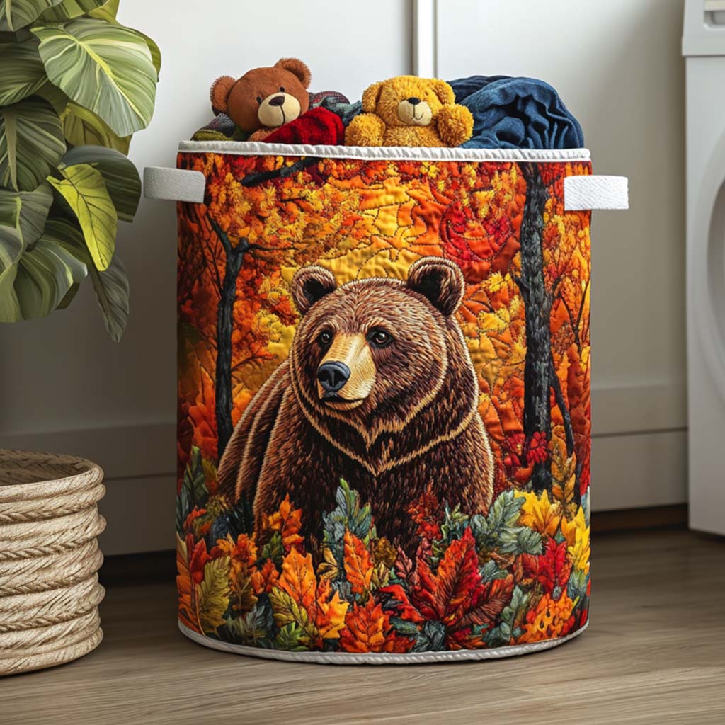 Bear Quilted Laundry Basket NCU0QN011