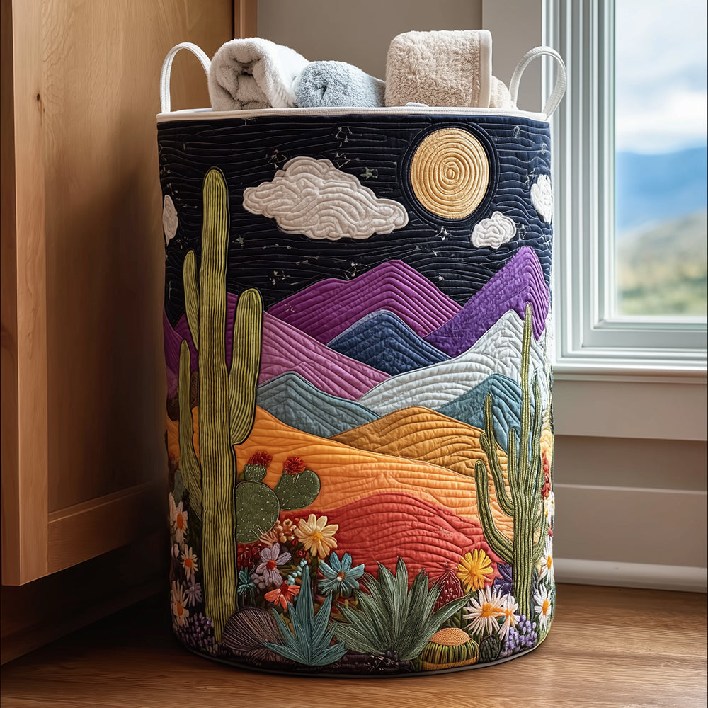 Moonlit Dunes Quilted Laundry Basket NCU0TH2974
