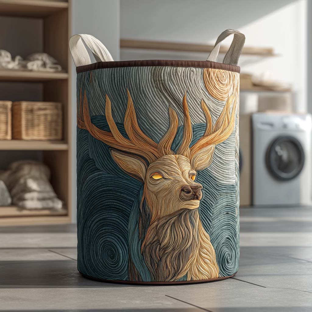 Deer Quilted Laundry Basket NCU0QN047