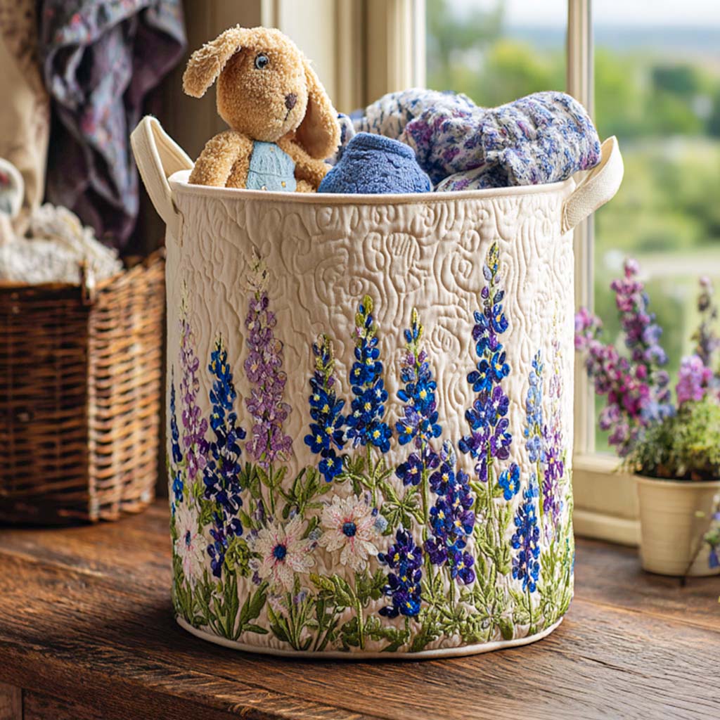 Bluebonnet Quilted Laundry Basket NCU0QN009