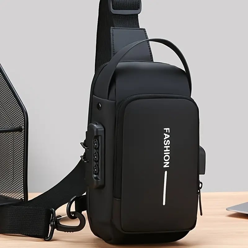 mens small motorcycle chest bag waterproof multifunctional anti theft shoulder bag with usb charging port details 4