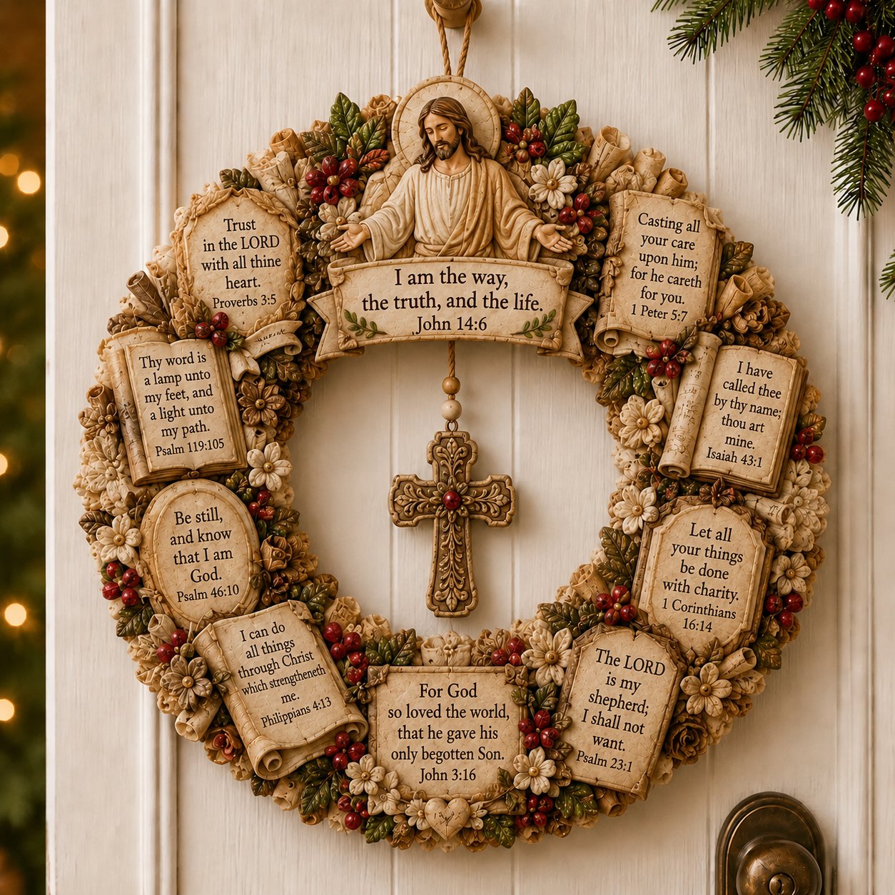 Christian Scripture wood wreath collection
