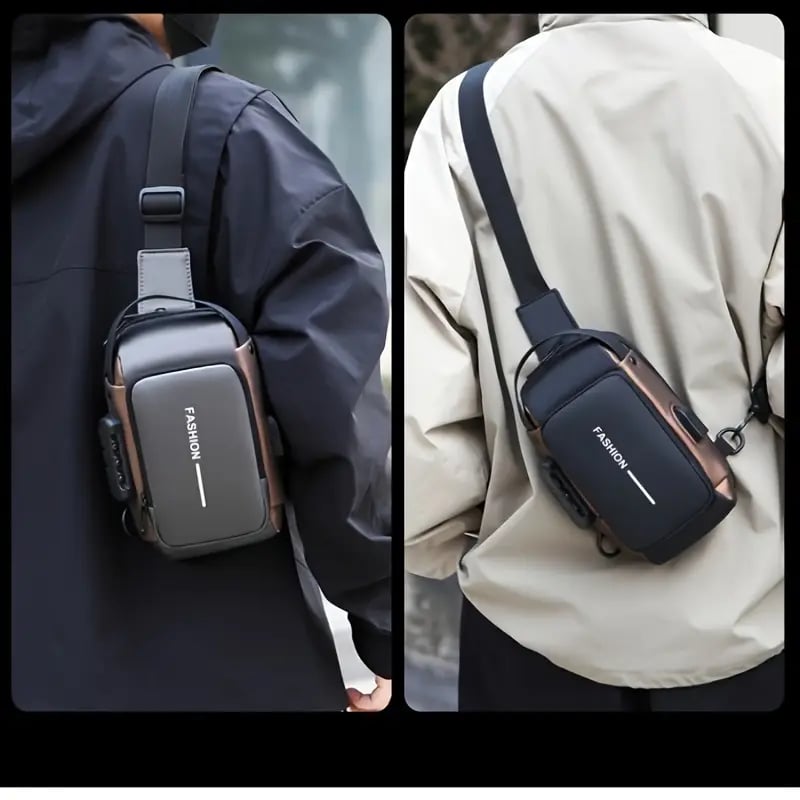mens small motorcycle chest bag waterproof multifunctional anti theft shoulder bag with usb charging port details 7
