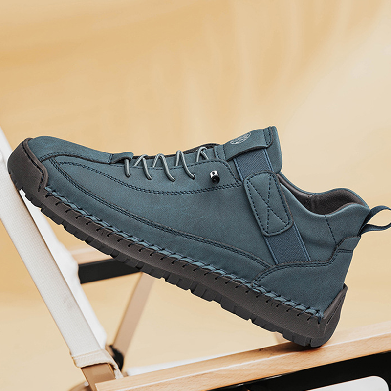 Herren-Freizeitschuhe Orthopädische Wanderschuhe Sommerliche atmungsaktive Sneaker Slipper Wanderschuhe Handgefertigte Leder-Flats