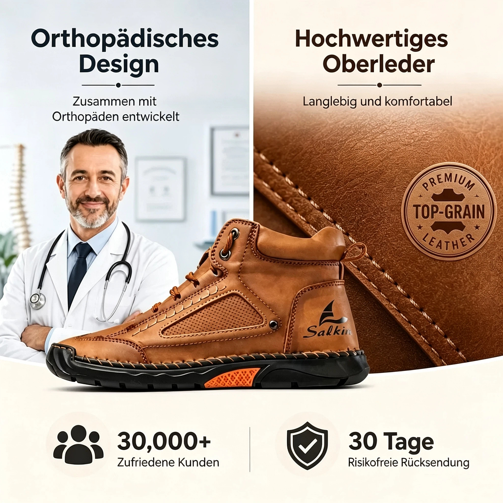 Robuste Outdoor-Stiefel für Herren mit orthopädischer Unterstützung