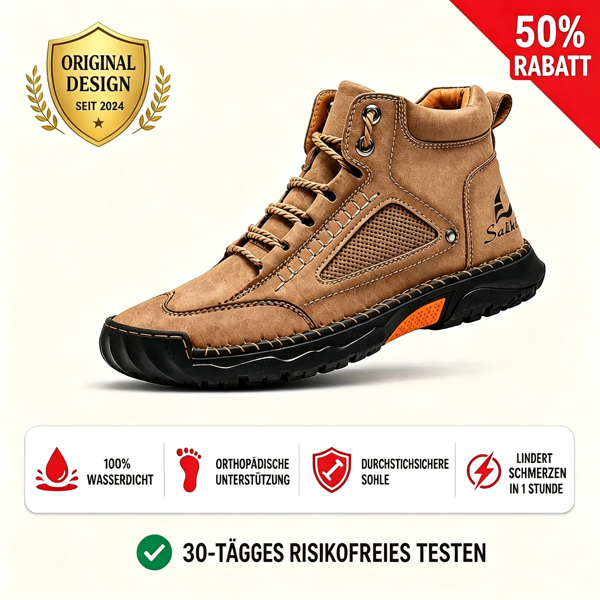 Robuste Outdoor-Stiefel für Herren mit orthopädischer Unterstützung