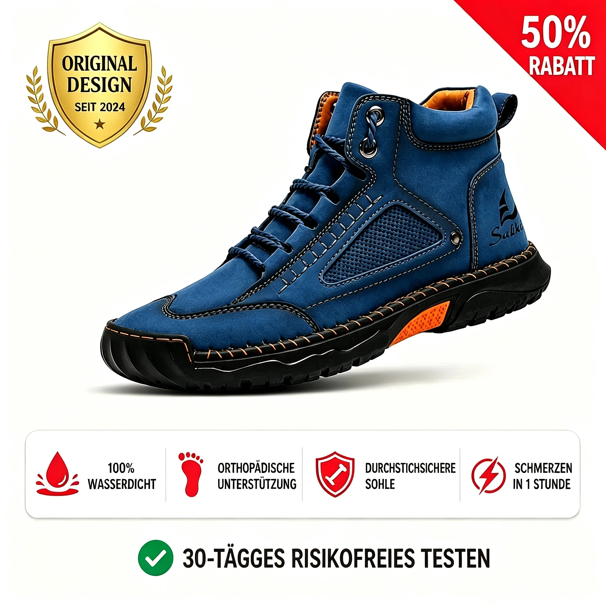 Robuste Outdoor-Stiefel für Herren mit orthopädischer Unterstützung