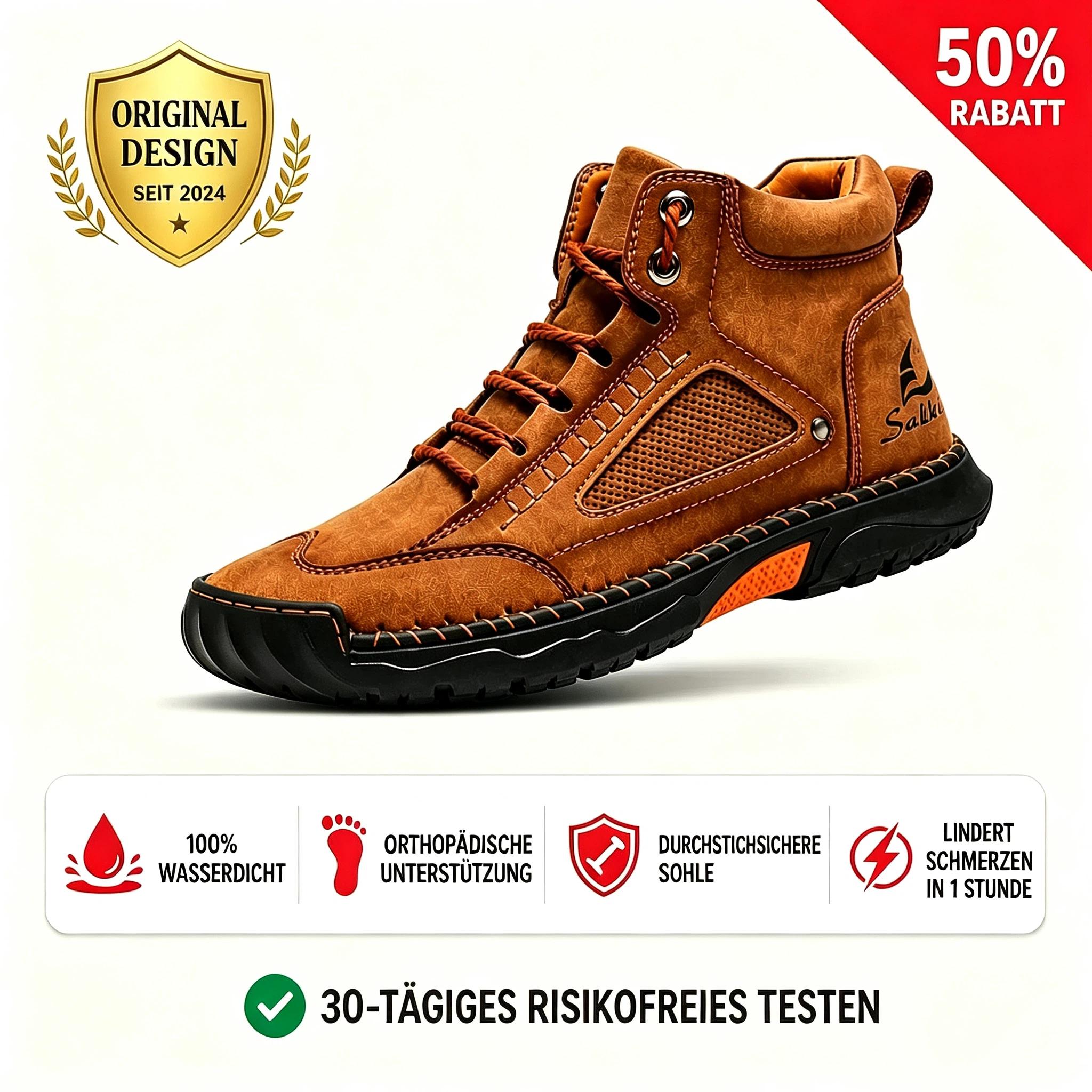 Robuste Outdoor-Stiefel für Herren mit orthopädischer Unterstützung
