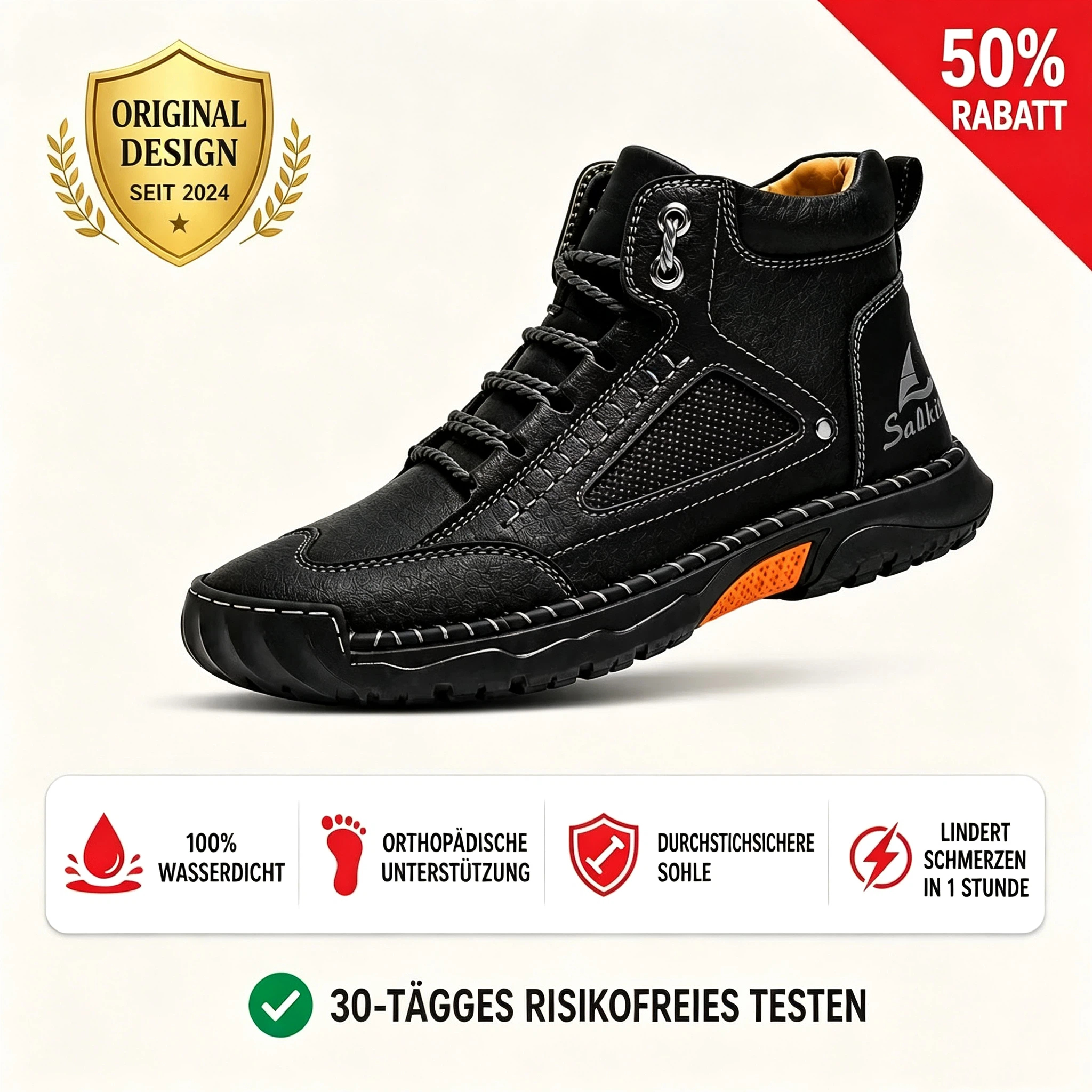 Robuste Outdoor-Stiefel für Herren mit orthopädischer Unterstützung