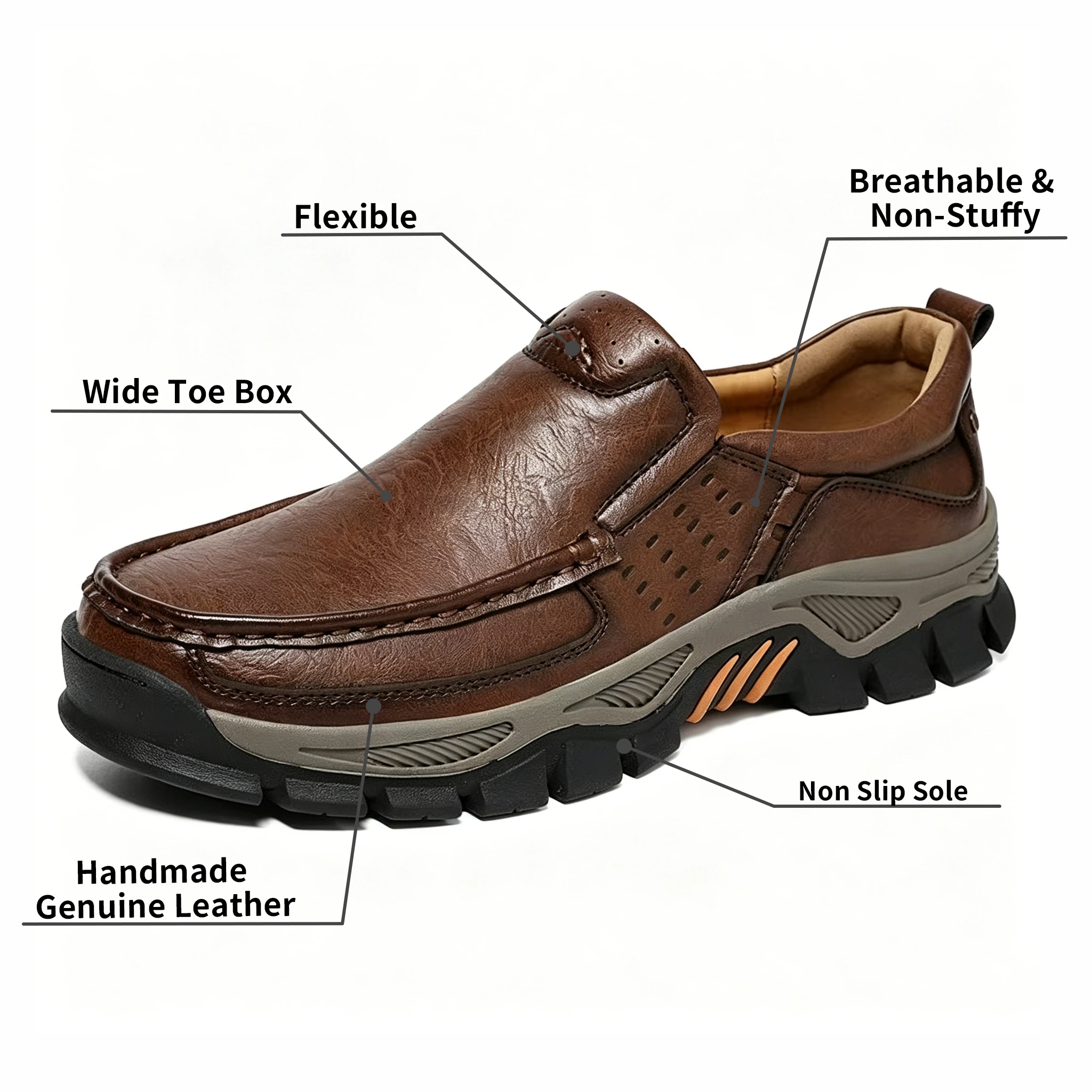 ⏰Letzter Tag! 45 % Rabatt  🔥Heiperlye®Herren orthopädische handgefertigte Schuhe aus echtem Leder