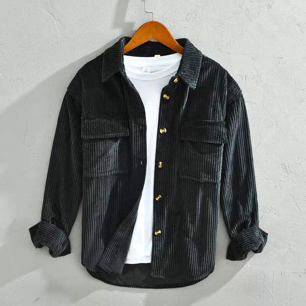 CHEMI | Grayson Cord-Satinhemd