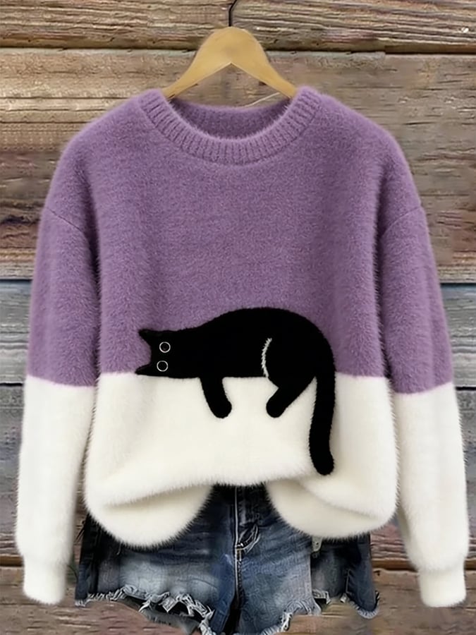 Klaisey™ - Damen-Sweatshirt mit Katzenmotiv