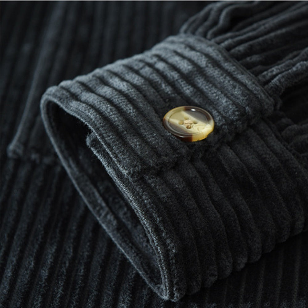 CHEMI | Grayson Cord-Satinhemd