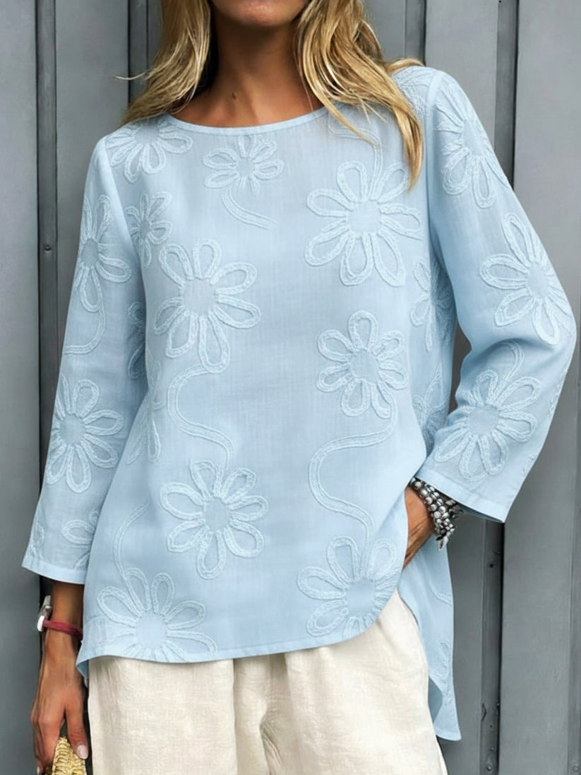 Kevara - Soft-Touch Long-Sleeve Blouse