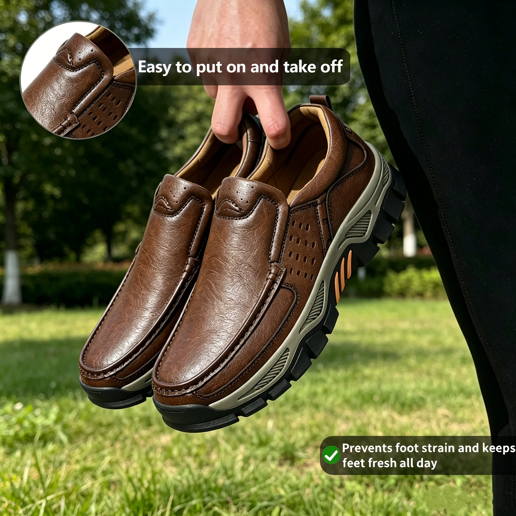 ⏰Letzter Tag! 45 % Rabatt  🔥Heiperlye®Herren orthopädische handgefertigte Schuhe aus echtem Leder