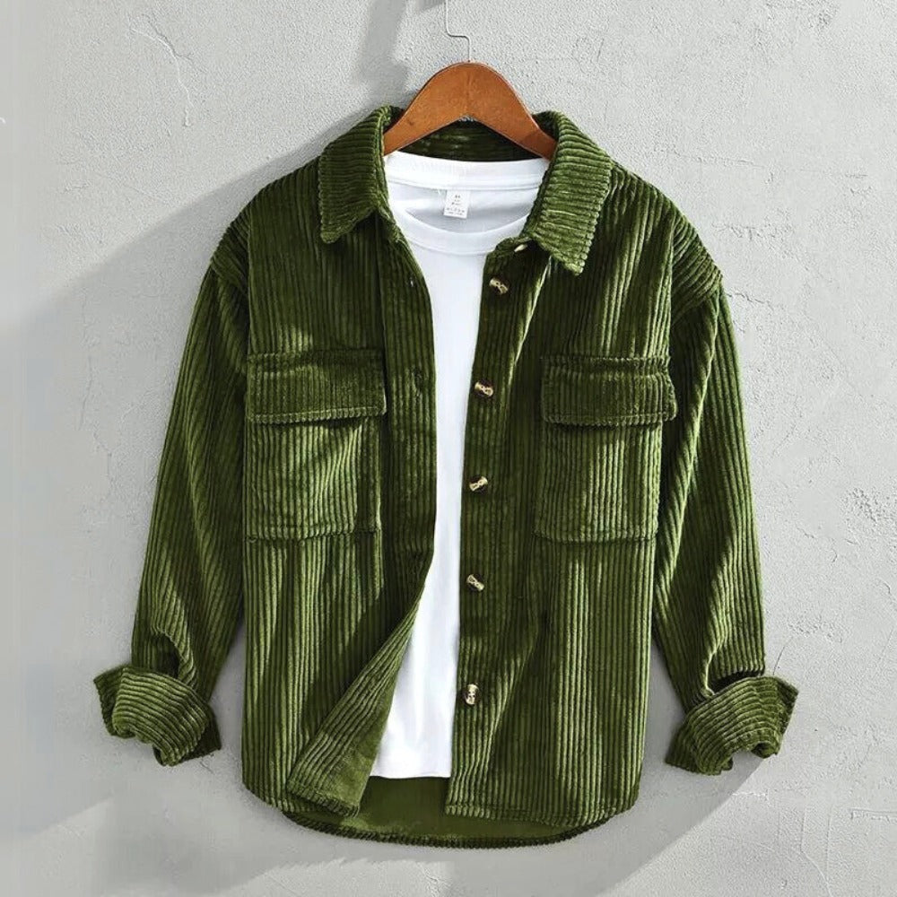 CHEMI | Grayson Cord-Satinhemd
