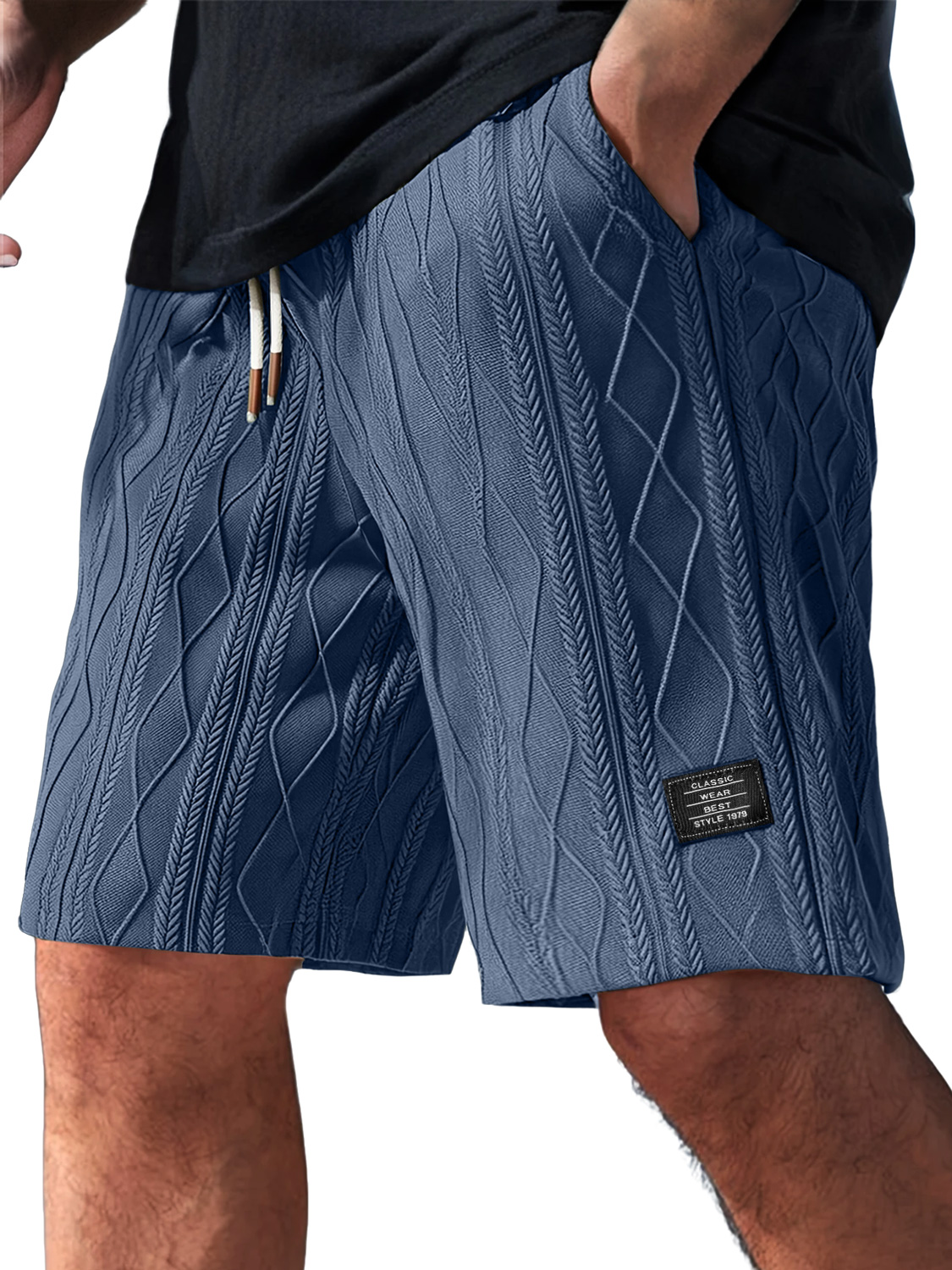 Herren Daily Casual Jacquard Struktur Besticktes Logo Shorts