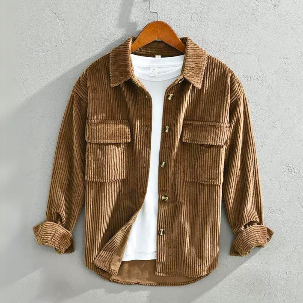 CHEMI | Grayson Cord-Satinhemd
