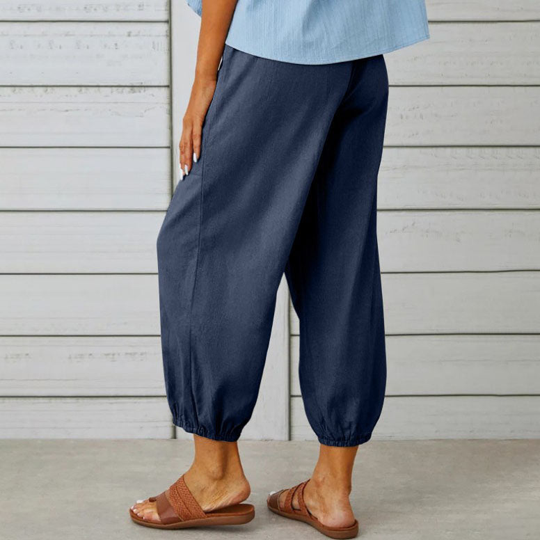 Lidia™ - Weite Damenhose aus Baumwolle und Leinen