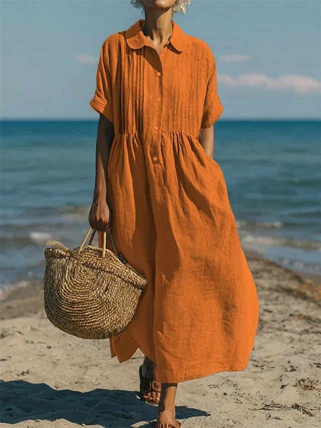 Alorie™ – Baumwollkleid mit Knöpfen
