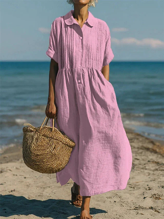 Alorie™ – Baumwollkleid mit Knöpfen