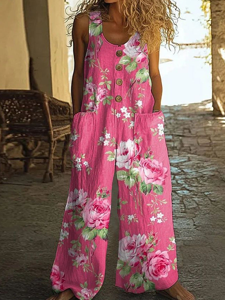 Realyn™ – Blumiger ärmelloser Jumpsuit