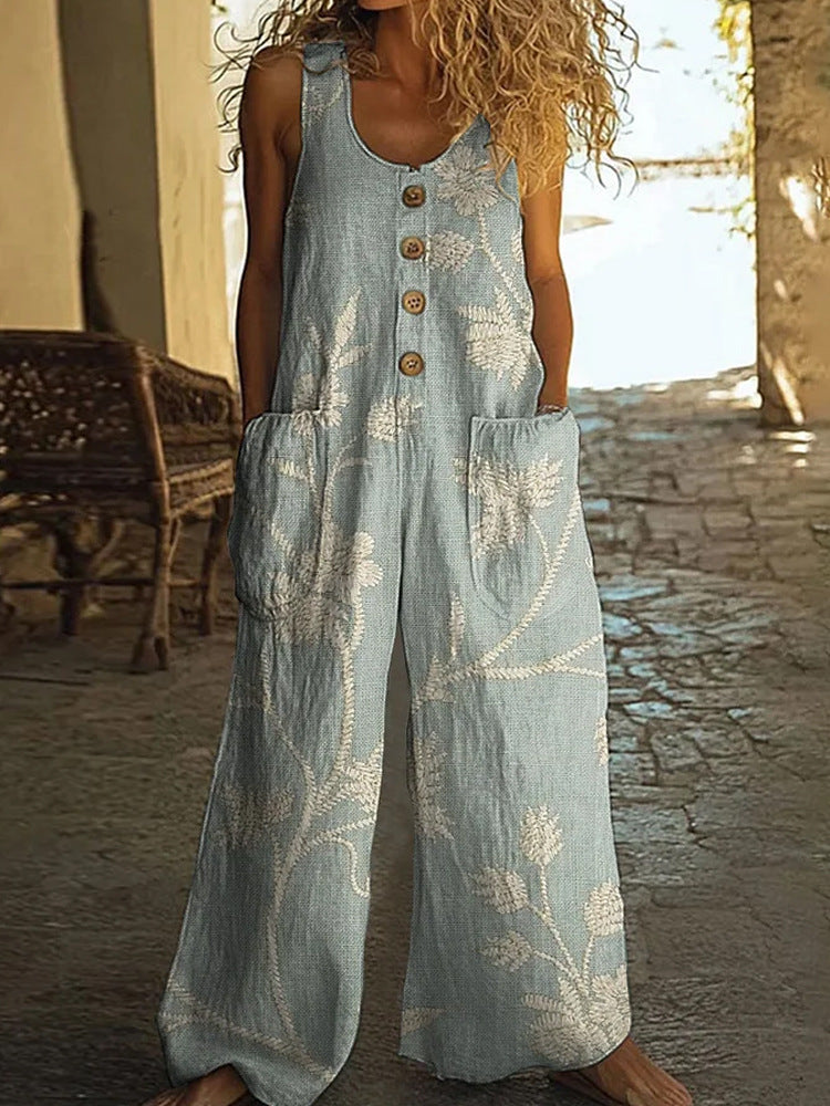 Realyn™ – Blumiger ärmelloser Jumpsuit