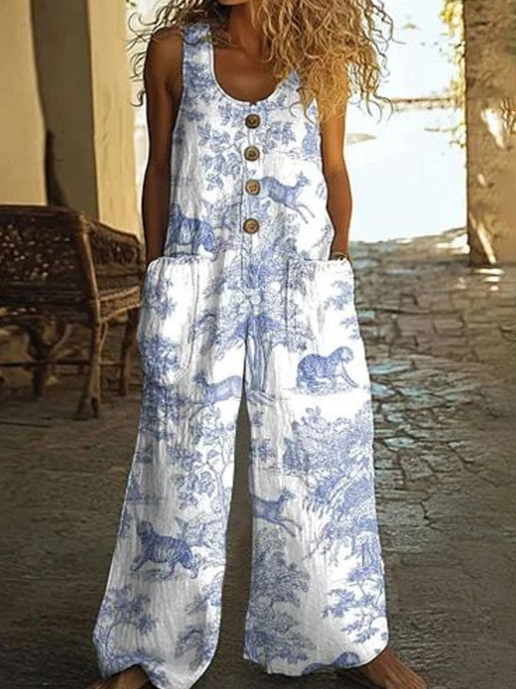 Realyn™ – Blumiger ärmelloser Jumpsuit