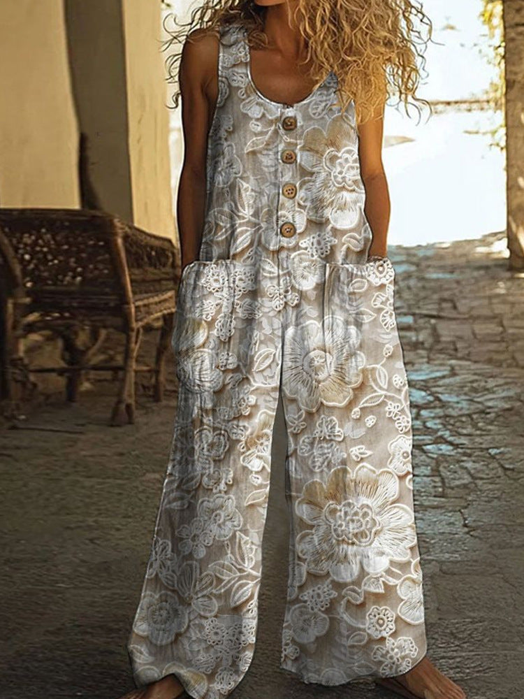 Realyn™ – Blumiger ärmelloser Jumpsuit